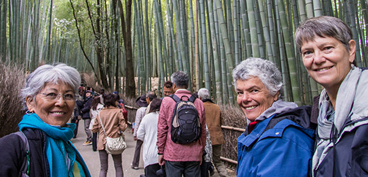 People in Bamboo Forest